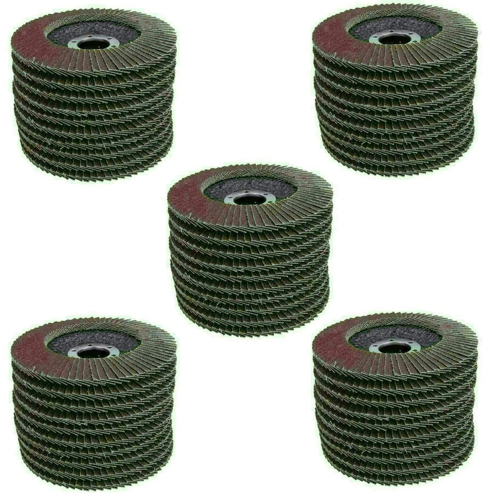 image 1 of 50 x Flap Discs 80 Grit Angle Grinder 4.5" (115mm) Flat Sanding Grinding AU014