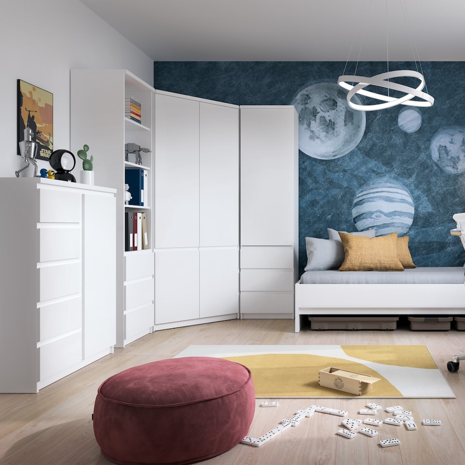 image 1 of Fribo Corner Wardrobe 2 Door in Alpine White