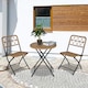 image 2 of Outsunny 3 PCS Folding Rattan Wicker Bistro Set, Coffee Table Set