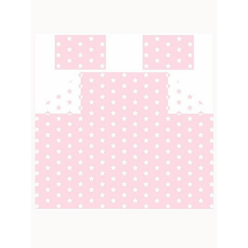 image 1 of Bedding & Beyond Stars Fitted Bed Sheet Set - Pink/White - Double Pink | Double