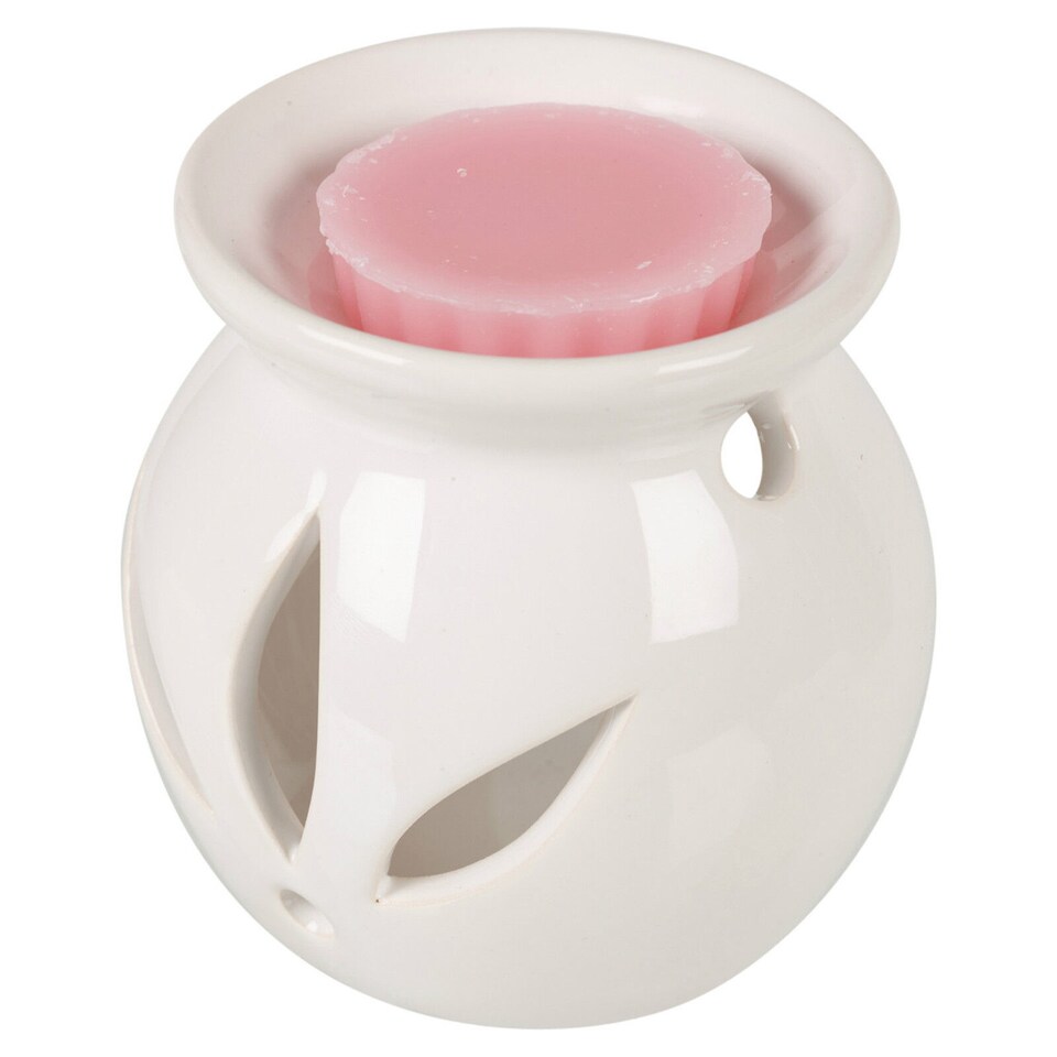 image 1 of Ceramic Scented Candle Burner with Wax Tart | Pink | 1