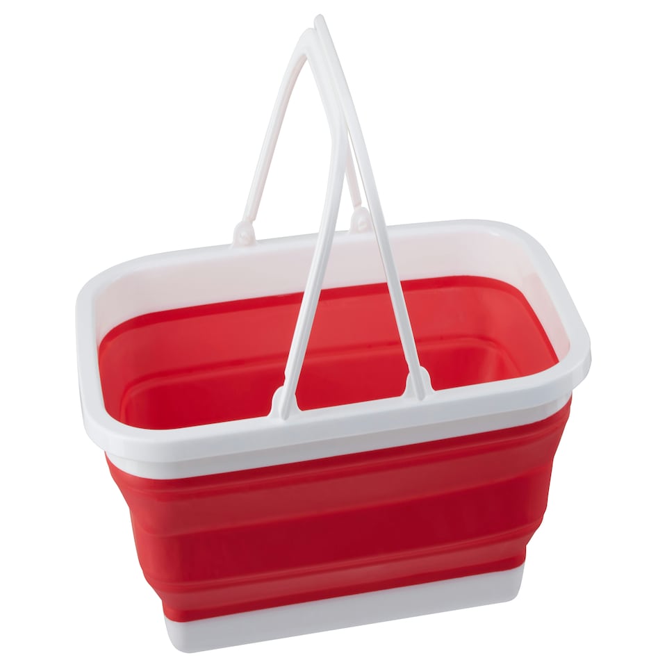 image 1 of Interiors By Premier Collapsible Red Laundry Basket With Handles,Space Efficient Organizer,Functional Thermoplastic Rubber Basket Red