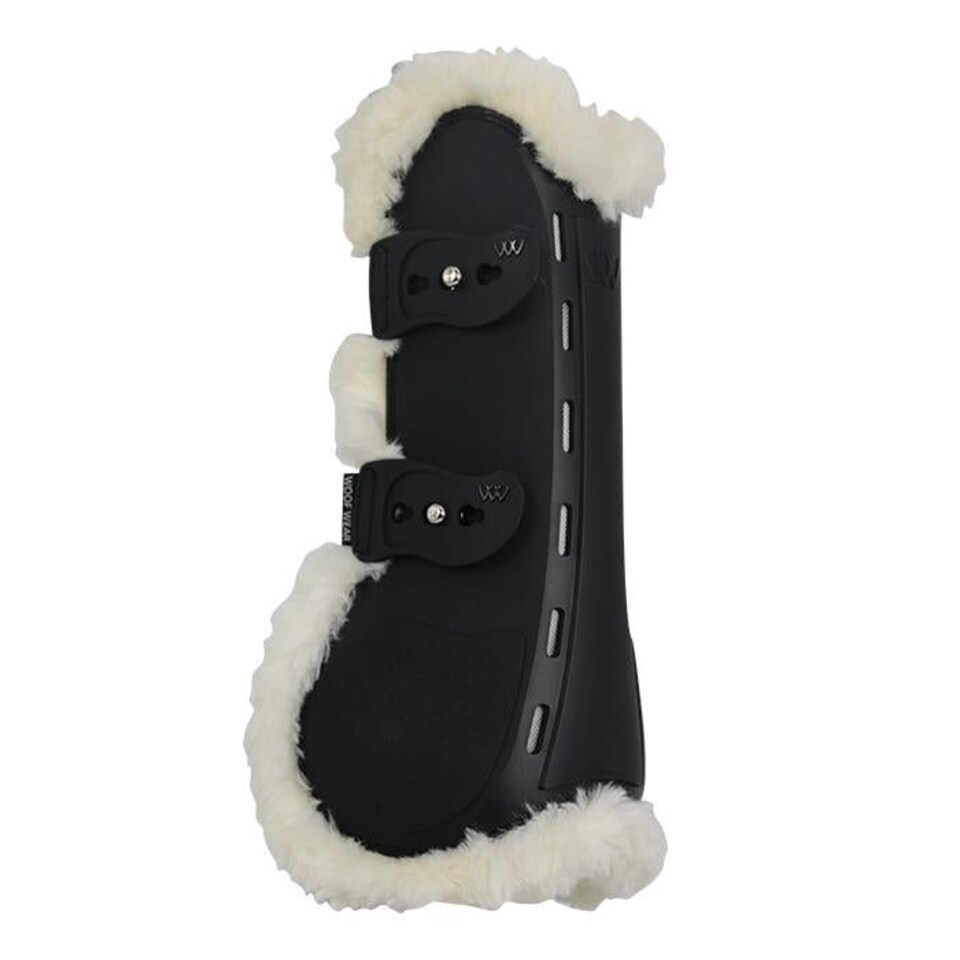 image 1 of Woof Wear Vision Elegance Tendon Boot Black | Size: Small
Colour: Black Faux Sheepskin