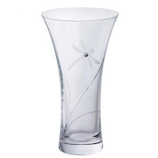 Vase: 18cm Dartington Crystal Glitz Dragonfly Vase, Crystal Glass Clear