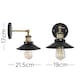image 6 of ValueLights Colonial Pair Black and Antique Brass Wall Lights