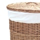 image 2 of Small Light Steamed Round Laundry Baskets with White Lining | White | White