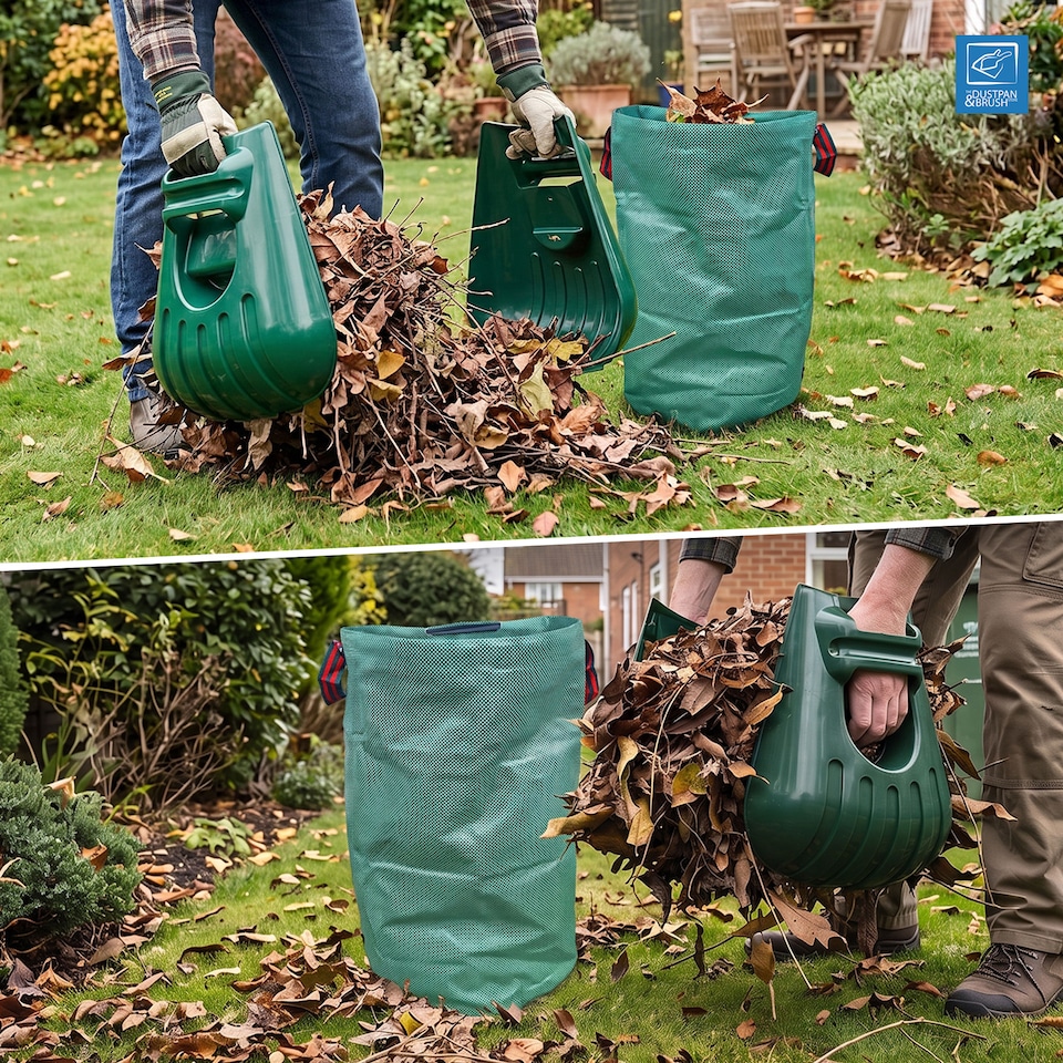 image 1 of Garden Waste Bag 500L with Leaf Scoops Garden Clean up Set