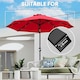 image 3 of Outsunny UPF 50+ Replacement Parasol Canopy Parasol Cover Replacement, Red
