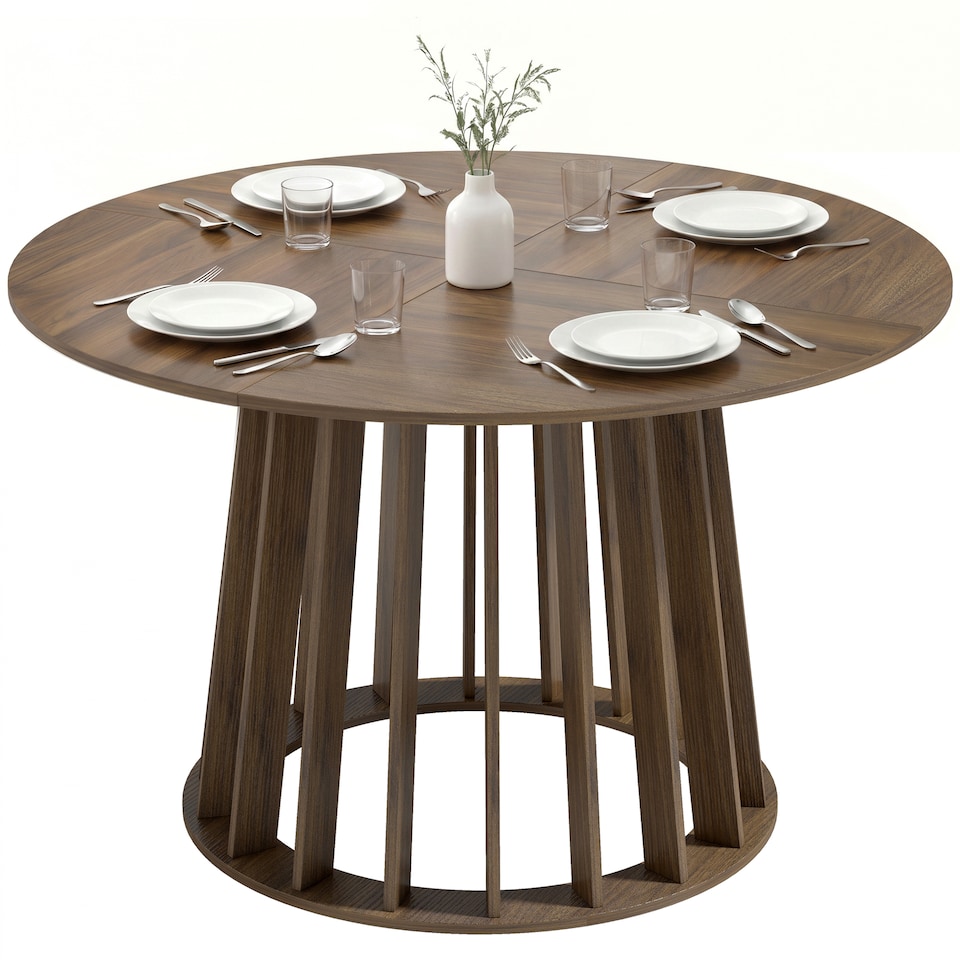 image 1 of HOMCOM Modern Dining Table for 4-6 People 120 cm Light Walnut
