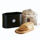 image 1 of Cooks Professional Ribbed Bread Bin, Linen Bag & Bamboo Board Set with Silver Label | Black | Black & Silver | 1