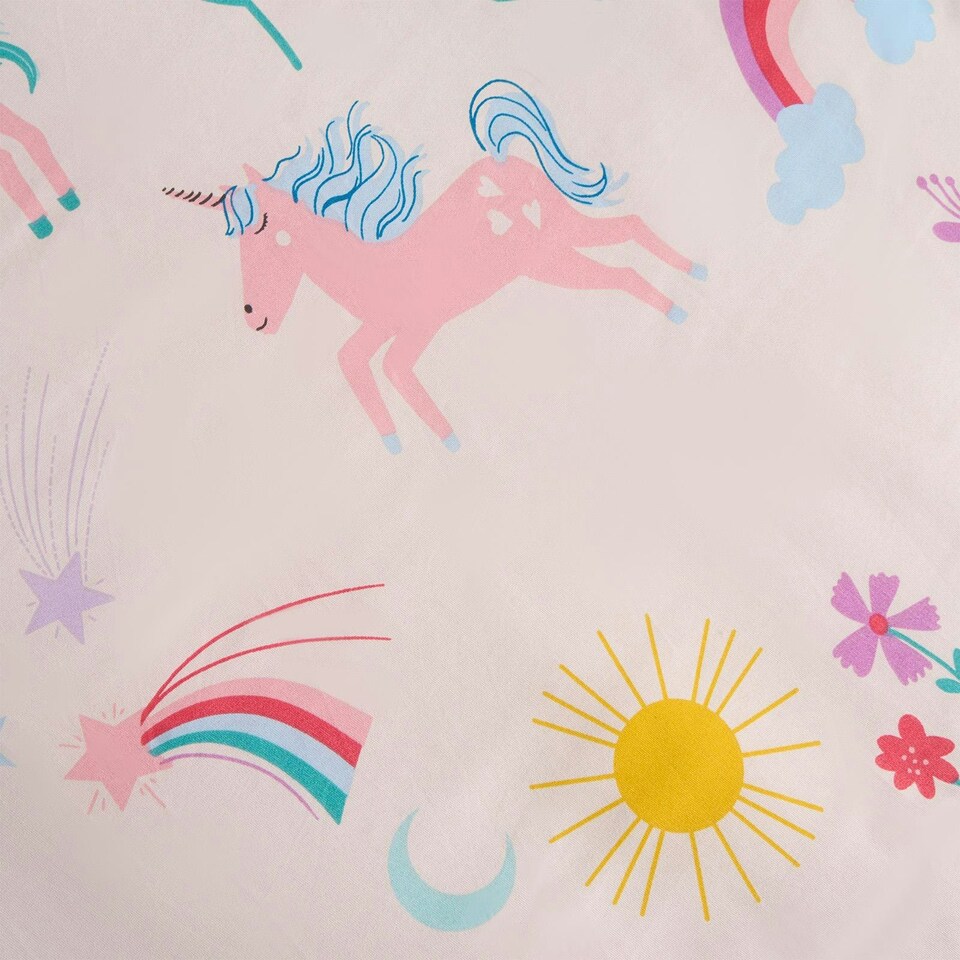 image 1 of OHS Kids Unicorn Magic Reversible Duvet Cover and Pillowcase Bedding Set, Single - Multi