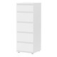 image 2 of Nova Narrow Chest of 5 Drawers in White