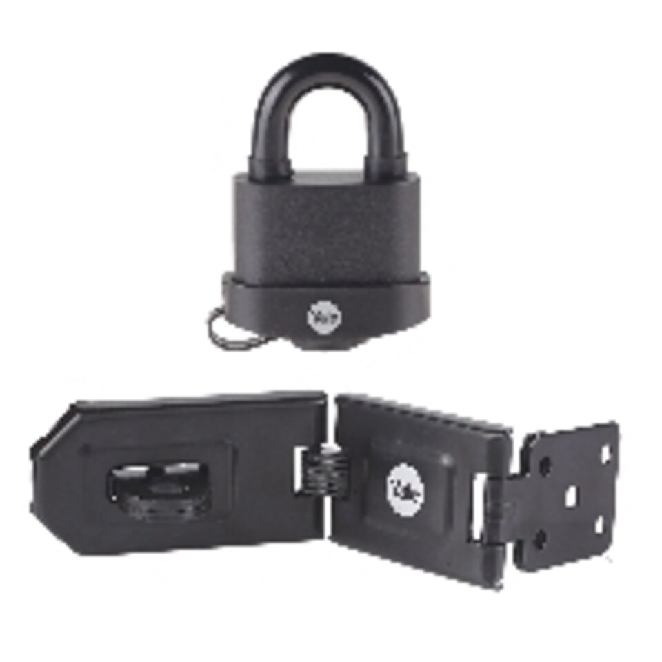 image 1 of High Security Weatherproof Padlock 51mm & Hardened Steel Hasp 160mm