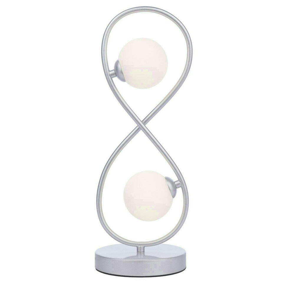 image 1 of Lena 2 Light Matte Silver Table Lamp Chrome