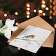 image 4 of Robin Bird Snow Winter Berry Tree Festive Xmas Blank Christmas Card