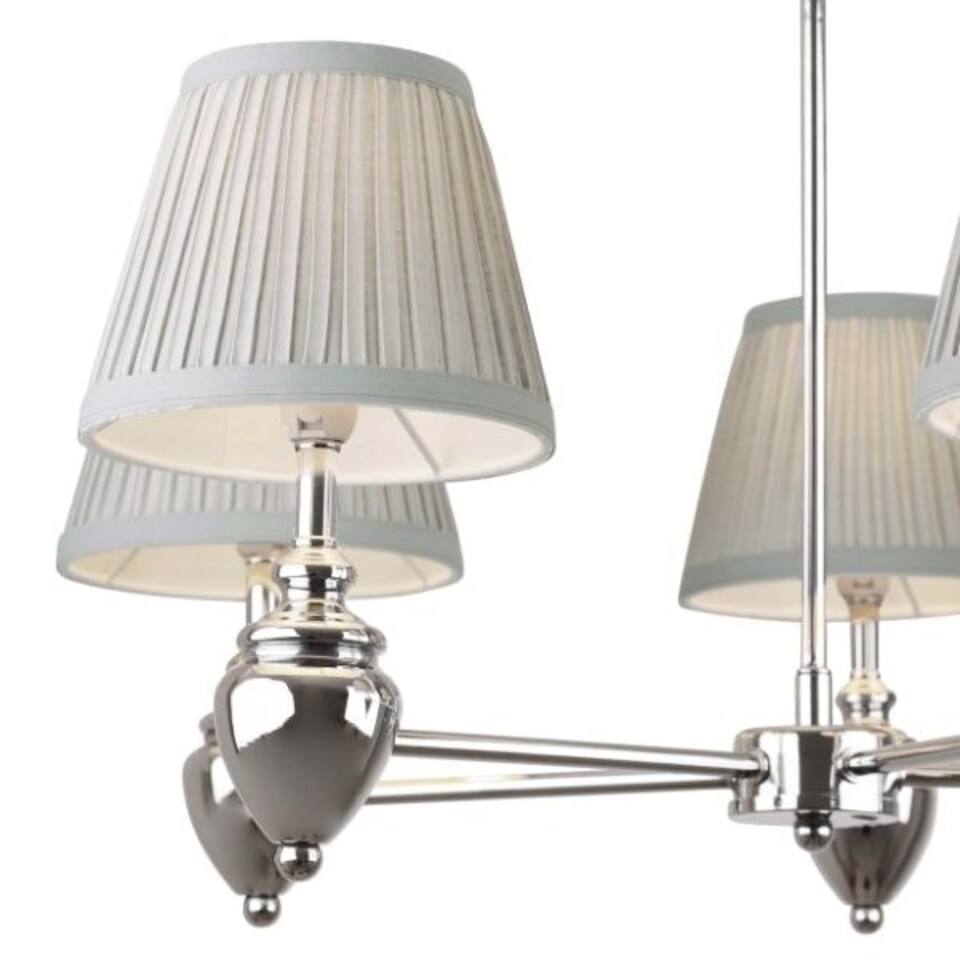 image 1 of Giona Polished Chrome & Grey Semi Flush 5 Light Black