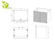 image 6 of Wall Hung Vanity Unit 600mm Bathroom Cabinet Ribbed Beige White Countertop Cara