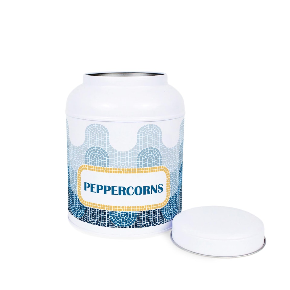 image 1 of Mosaic Waves Peppercorn Canister - Small Domed Lid Kitchen Storage Jar