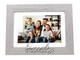 image 1 of Grey Woodgrain Effect Family Picture Frame with Silver Letters - 6x4 Inch or 7x5 Inch | Grey