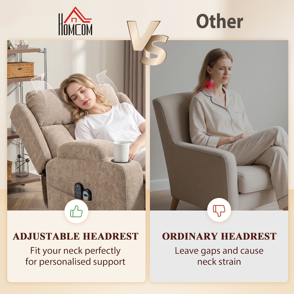 image 1 of HOMCOM Power Recliner Chair w/ Massage and Heat, Electric Lift Chair