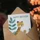 image 3 of Cute Jungle Plants Fun Kids Girl Boy Cheetah Child Kids Birthday Card
