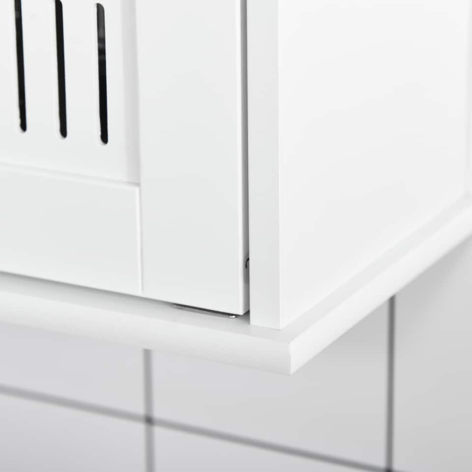 image 1 of kleankin Bathroom Mirror Cabinet, Wall Mounted Storage Cupboard with Double Doors and Adjustable Shelf, Bathroom Organizer, White