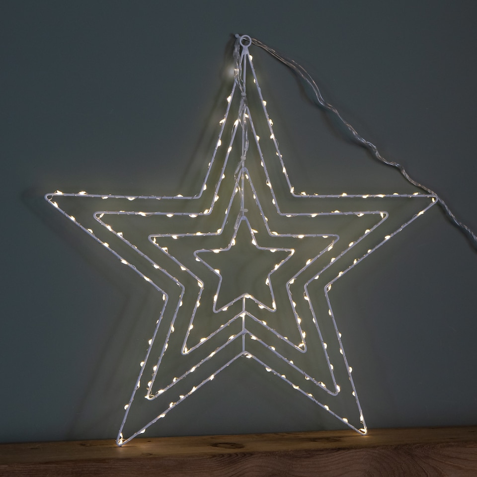 image 1 of 50 x 50cm Light up 4 Layered Christmas Star with 165 Warm White LEDs