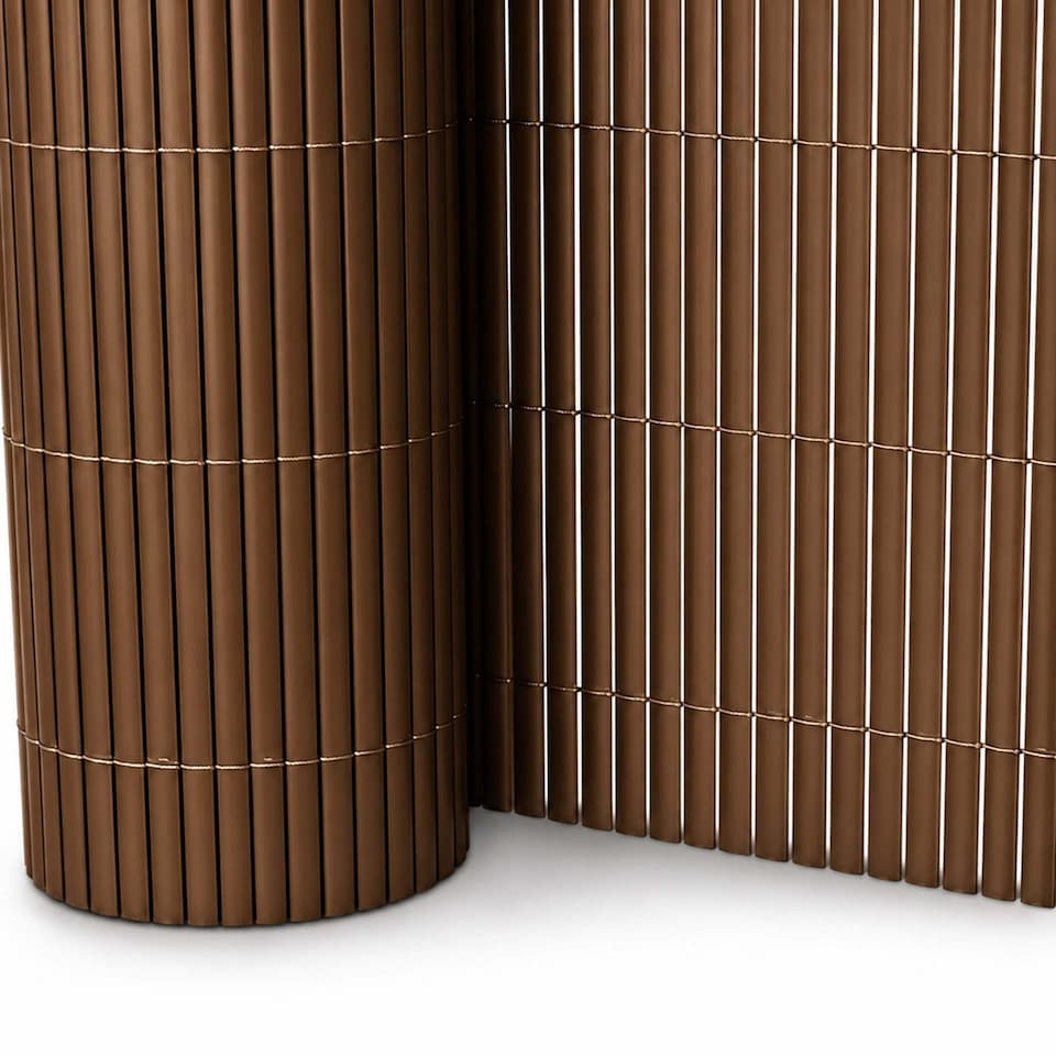 image 1 of 1m x 5m Brown PVC Outdoor Garden Fencing Privacy Screen Roll | Brown | 1