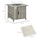 image 5 of Outsunny Outdoor PE Rattan Gas Fire Pit Table, Patio Square Propane Heater with Rain Cover, Glass Windscreen, and Lava Stone, 50,000 BTU, Grey