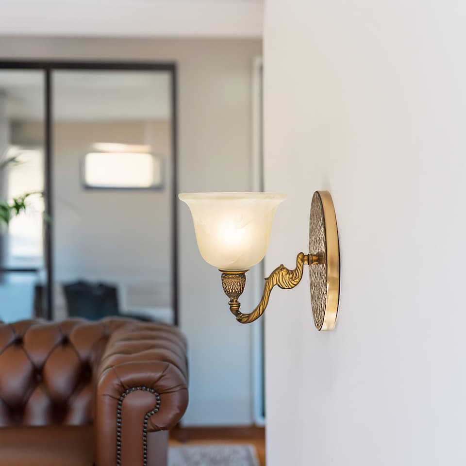 image 1 of Pair of White Alabaster Glass Shades with Traditional Shape for E14 and E27 | White