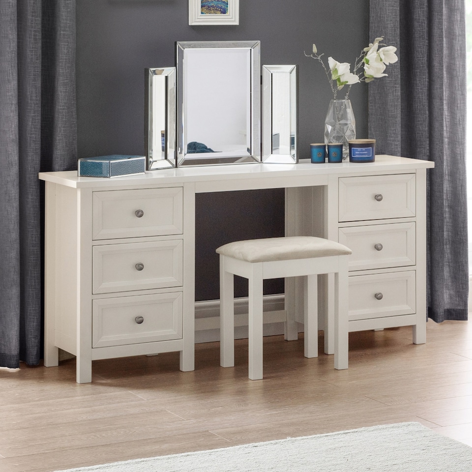 image 1 of Maine 6 Drawer Dressing Table - Surf White