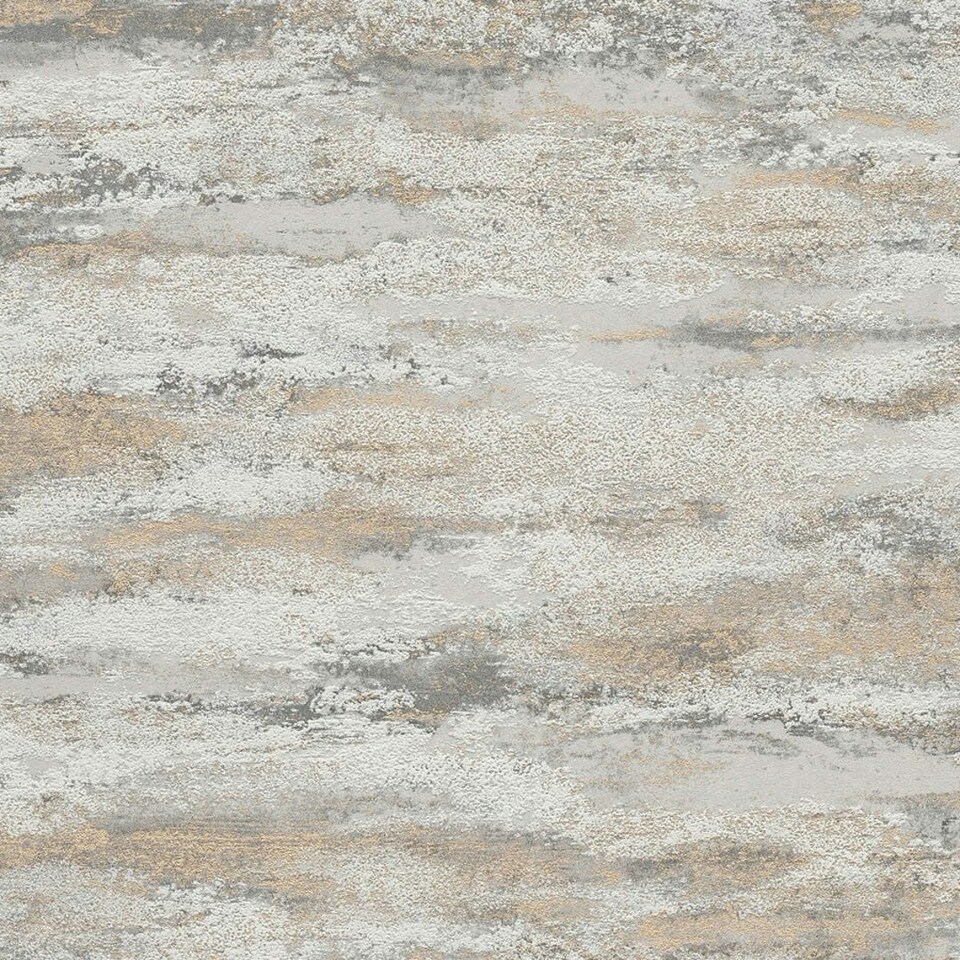 Sample of Metallic Drift Wallpaper in Grey and Gold Multi