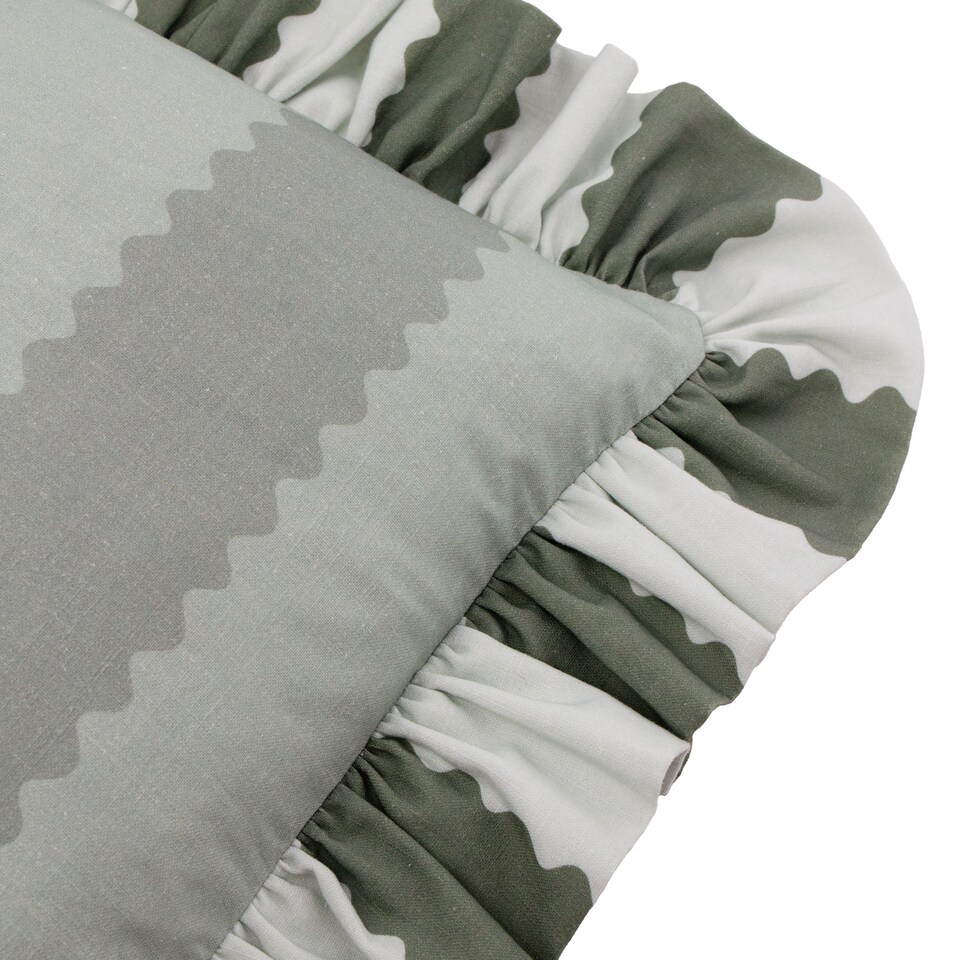image 1 of Wylder Birdie Stripe Ruffle Cushion