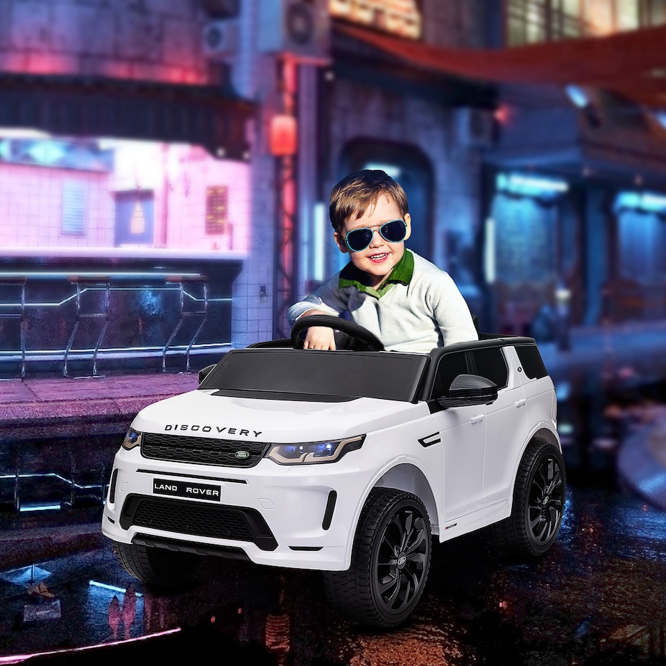 image 1 of AIYAPLAY Licensed Land Rover, Kids Electric Car w/ Remote, Music, White