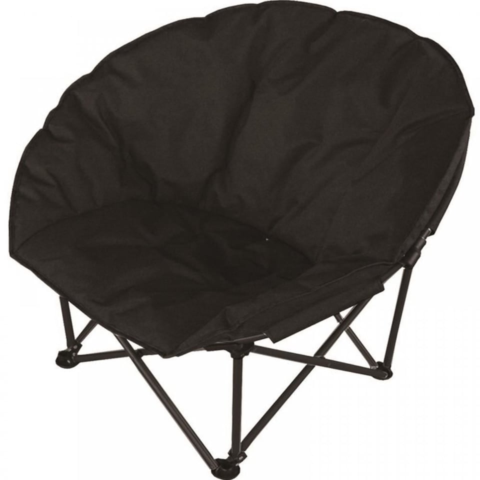 image 1 of Gr8 Garden Deluxe Black Padded Folding Outdoor Camping Beach Garden Fishing Moon Chair Seat