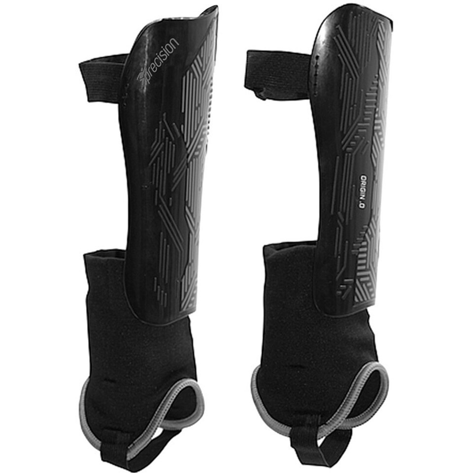 image 1 of Precision Unisex Adult Origin.0 Shin Guards - Black/Black - L