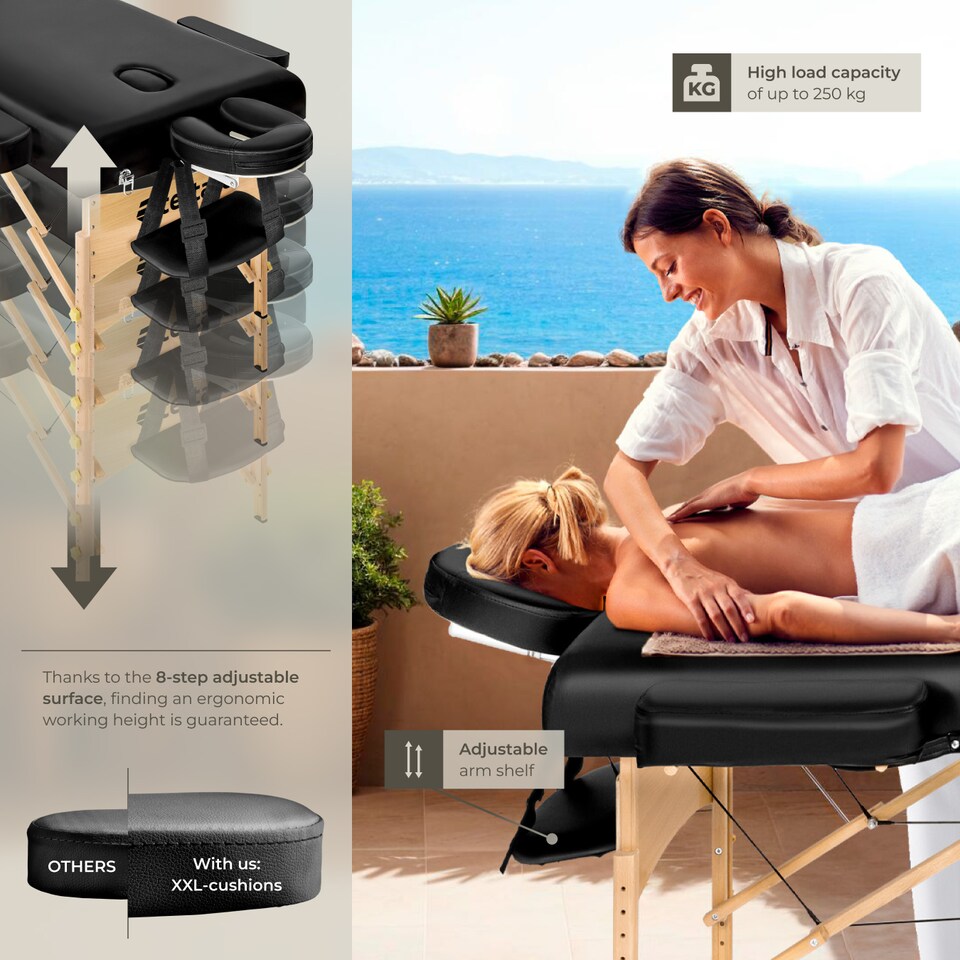 image 1 of 3 Zone Massage Table Somwang with Bolster Set | Black | black | 1