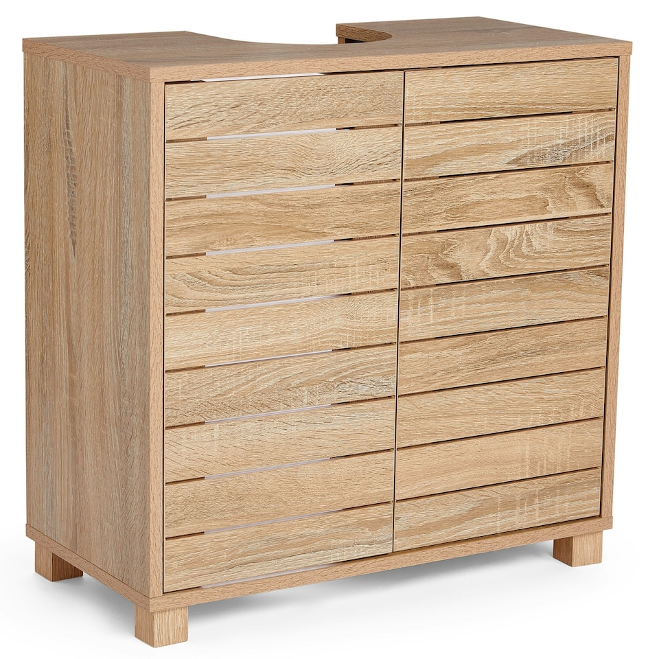 image 1 of VonHaus Chester Under Sink Bathroom Cabinet in Oak Effect