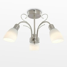 ValueLights Newlyn 3 Way Brushed Chrome Ceiling Bar Light