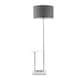 image 1 of ValueLights Tavel Chrome Floor Lamp with Table and Charcoal with Chrome Inner Lamp Shade | Grey
