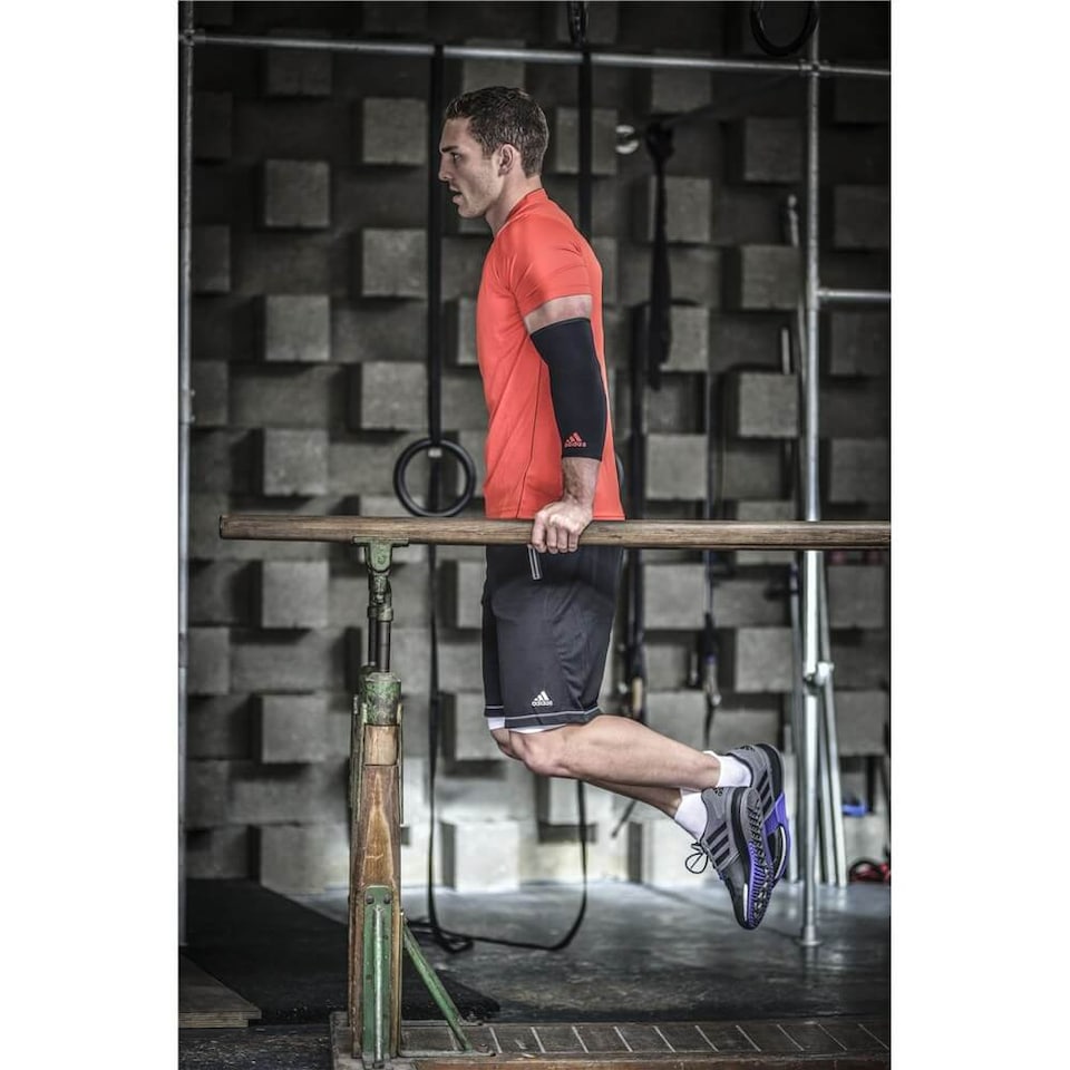 image 1 of Adidas Elbow Support, Size S, Black (Elasticated Nylon Blend) | Black | Black | S