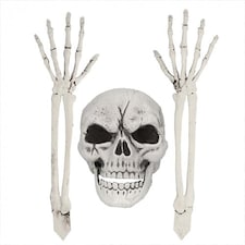 Buried Skeleton Halloween Plastic Props Decorations - Pack of 3