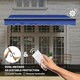 image 3 of Outsunny 3x2.5m Electric Awning w/ LED Light & Remote, Blue Blue