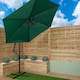image 6 of 3m Hanging Banana Cantilever Garden Parasol with Cover in Green