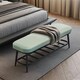 image 6 of HOMCOM Shoe Bench, PU Leather Shoe Storage Bench for Entryway, Green Green | Black