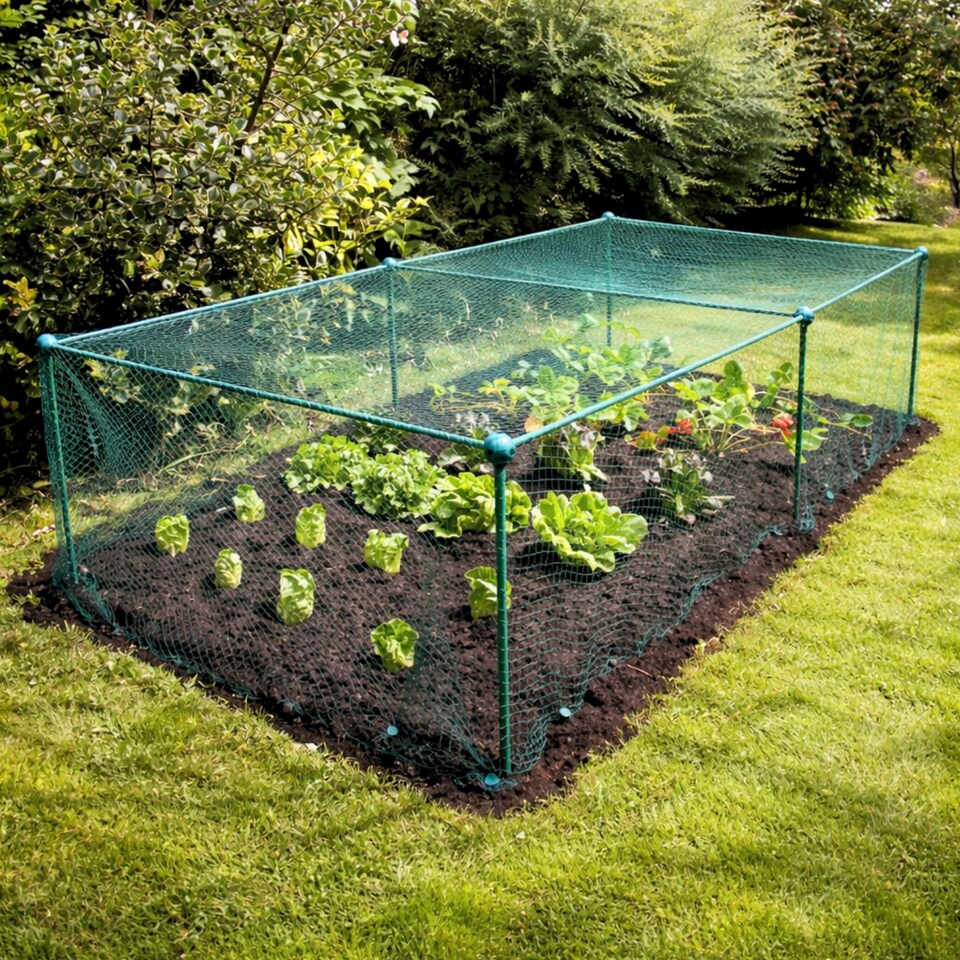 image 1 of GardenSkill Fruit & Vegetable Cage Kit with Insect Mesh 1.25m x 0.625m H - Quick Build Garden Crop Protection Frame for Brassicas, Raised Beds