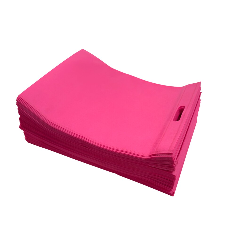 image 1 of Pack of 25 Pink Coloured 40x30cm Non-Woven Patch Handle Bags | Pink