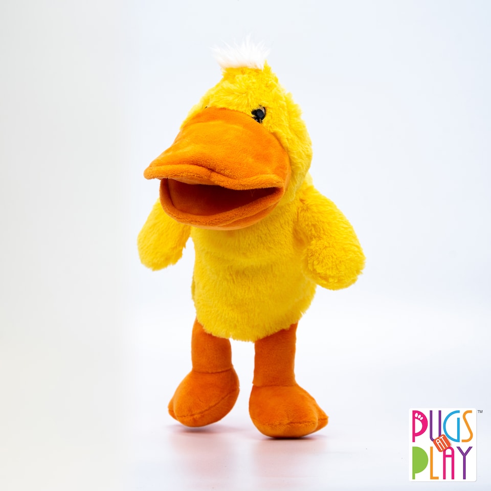 image 1 of Pugs at Play Talking Duck Hand Puppet Toy