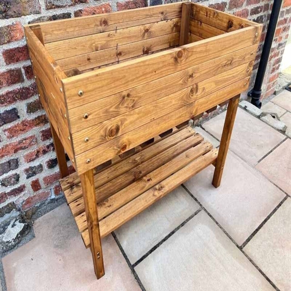 image 1 of The Peakes Veg Planter - Wood - L55.5 x W102 x H85 cm Brown