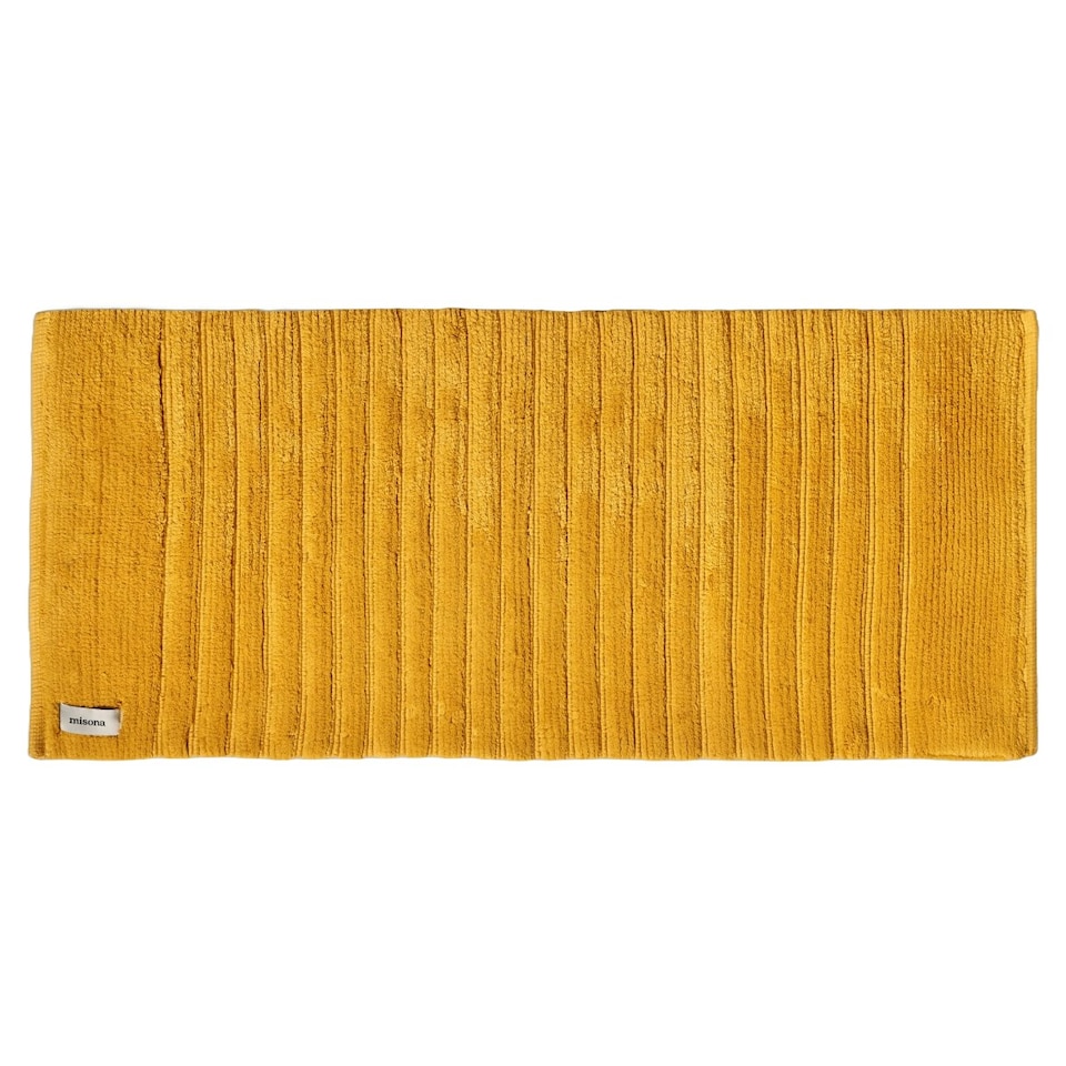 image 1 of Organic Cotton Ribbed Bath Runner - Ochre